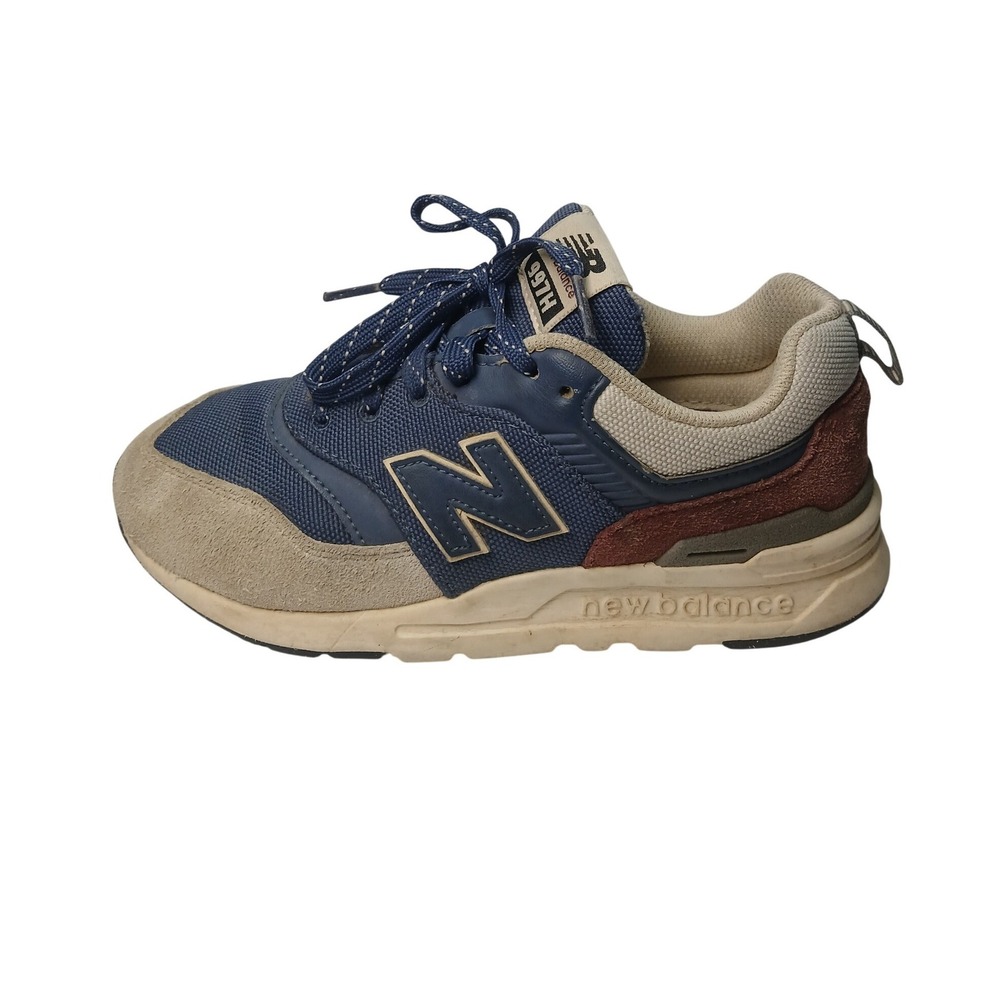 New Balance 997H Sneakers Kids Size 3 Navy Blue Tan Burgundy PR997HWB